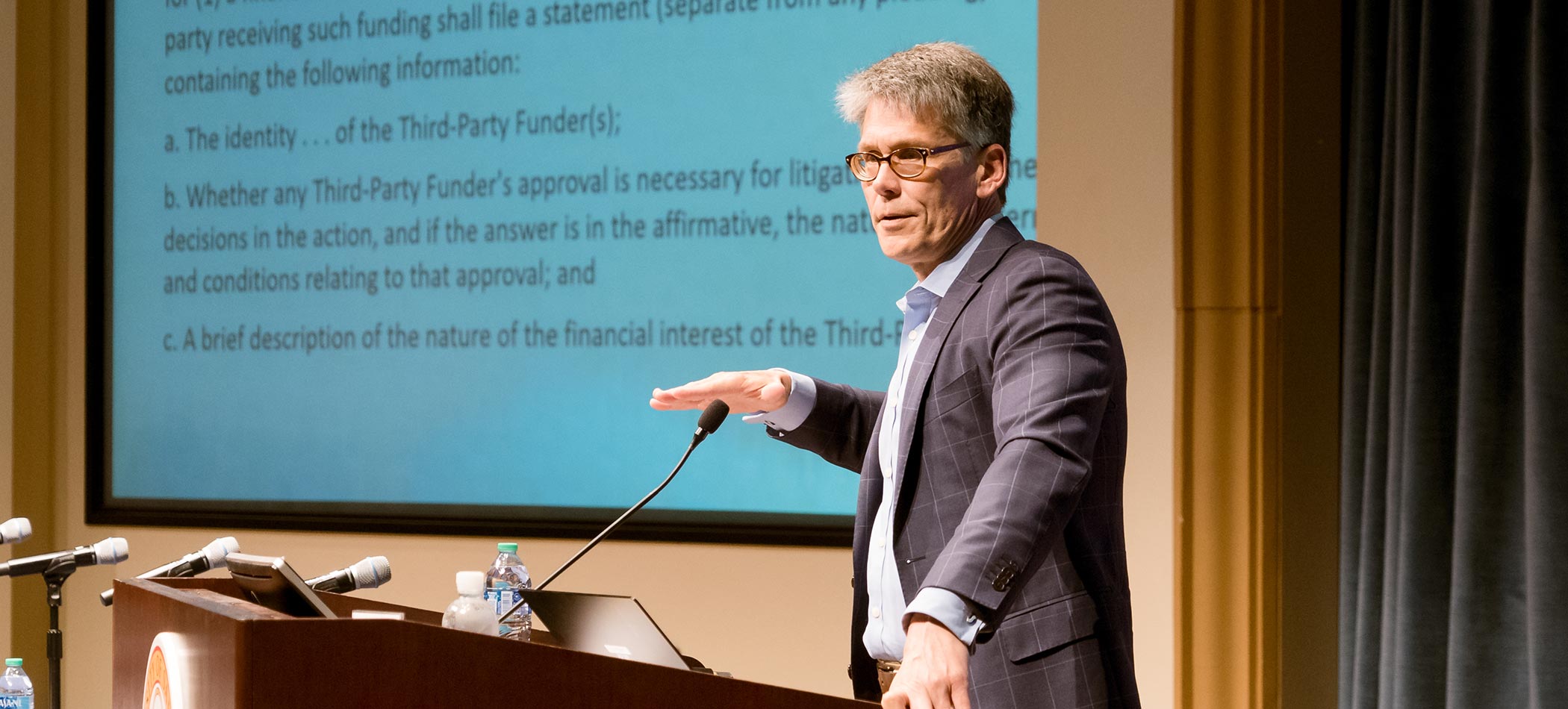 A faculty member during a presentation
