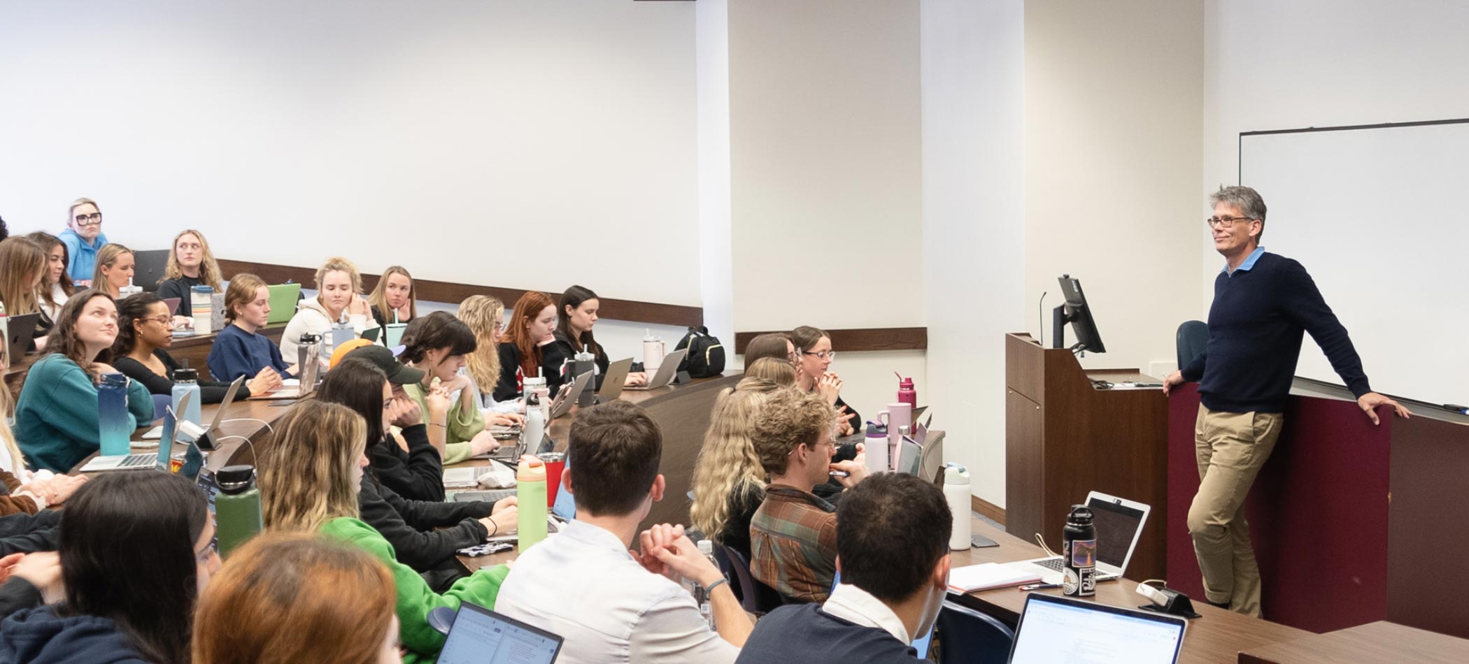 A faculty member teaching a class