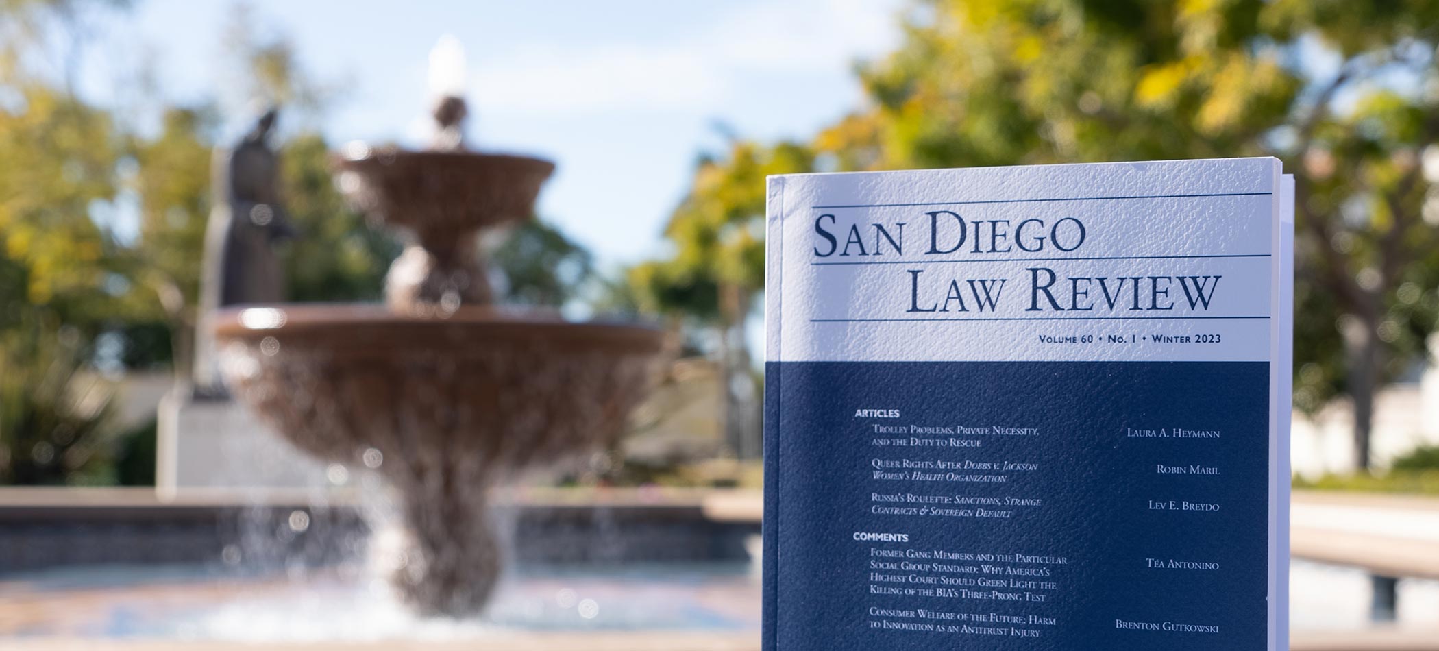A copy of the publication by one of the USD fountains