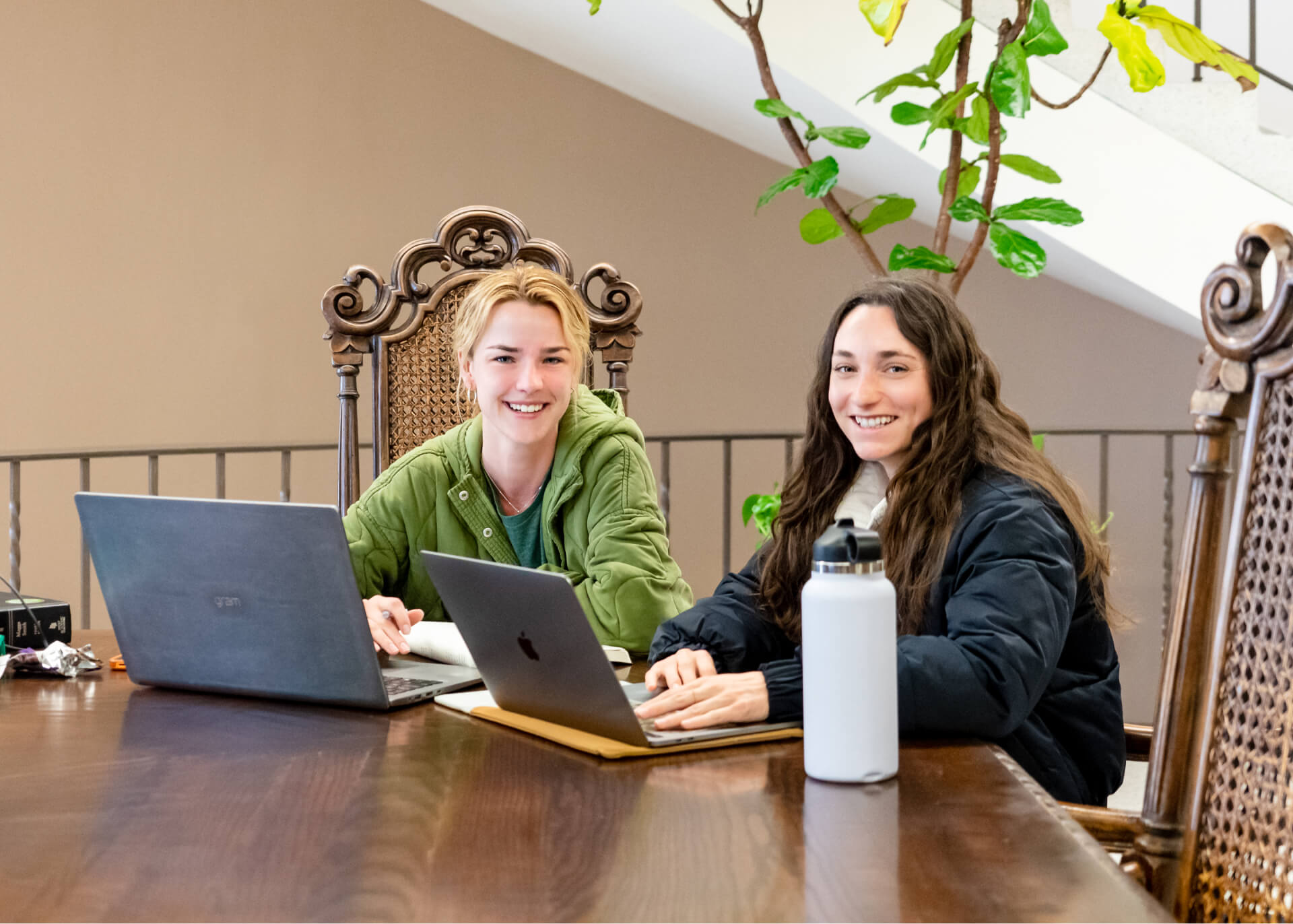 two students at table