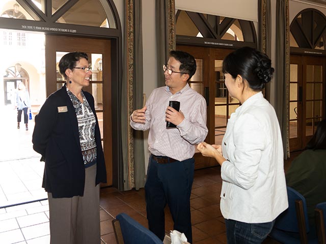 students at an event