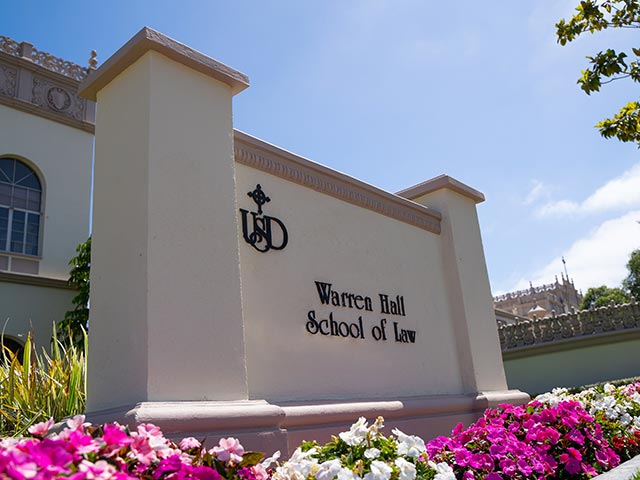 Marquee outside of Warren Hall building