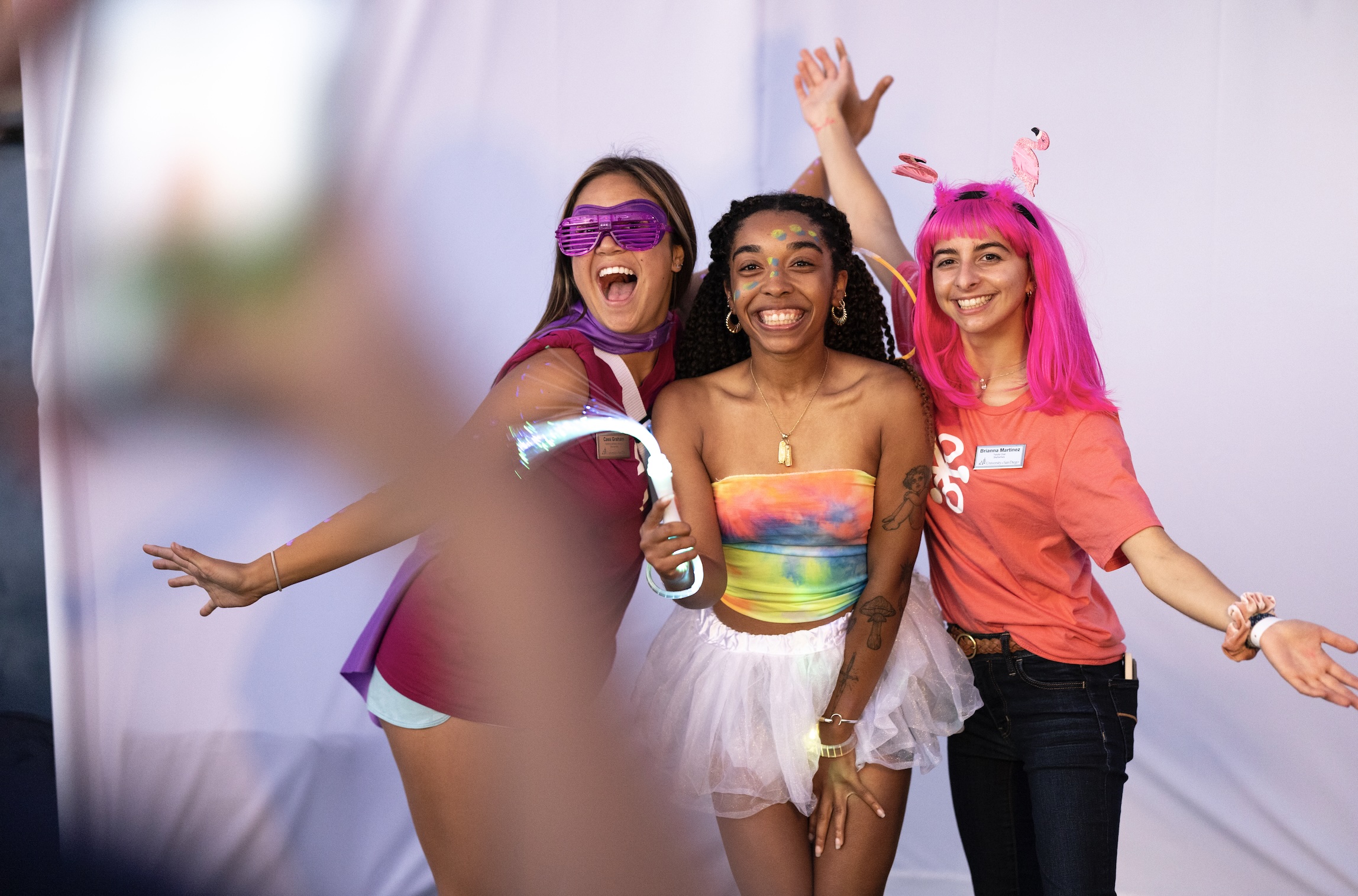 students in photo booth