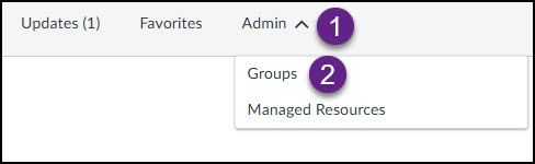 Screenshot of how group managers access Commons group to manage