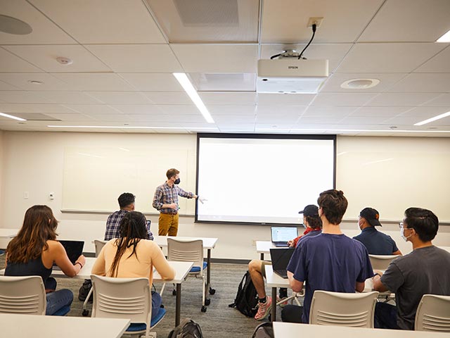 A class in progress in the library