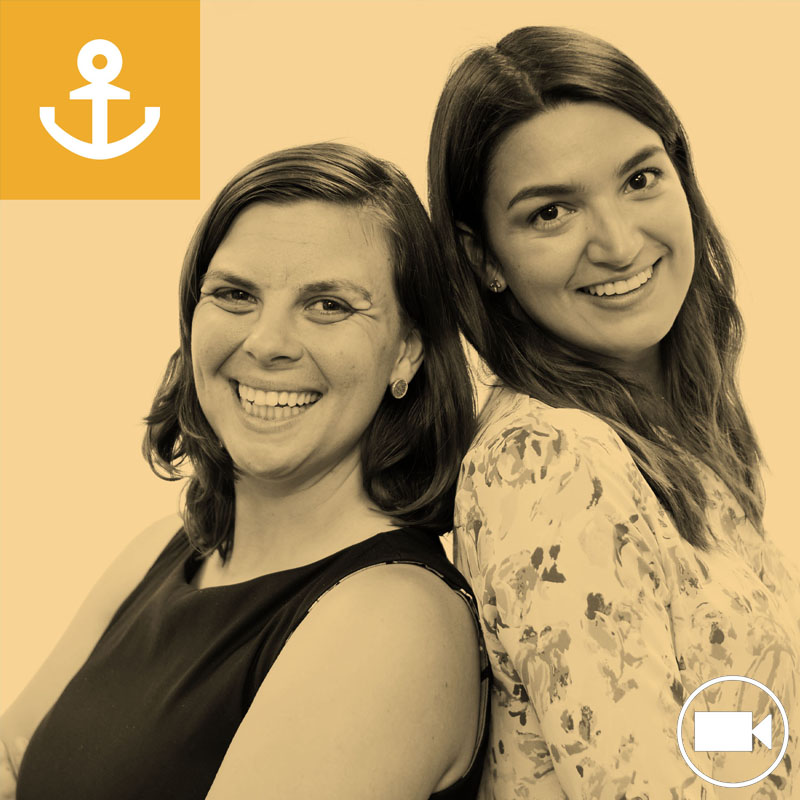 Two women smiling