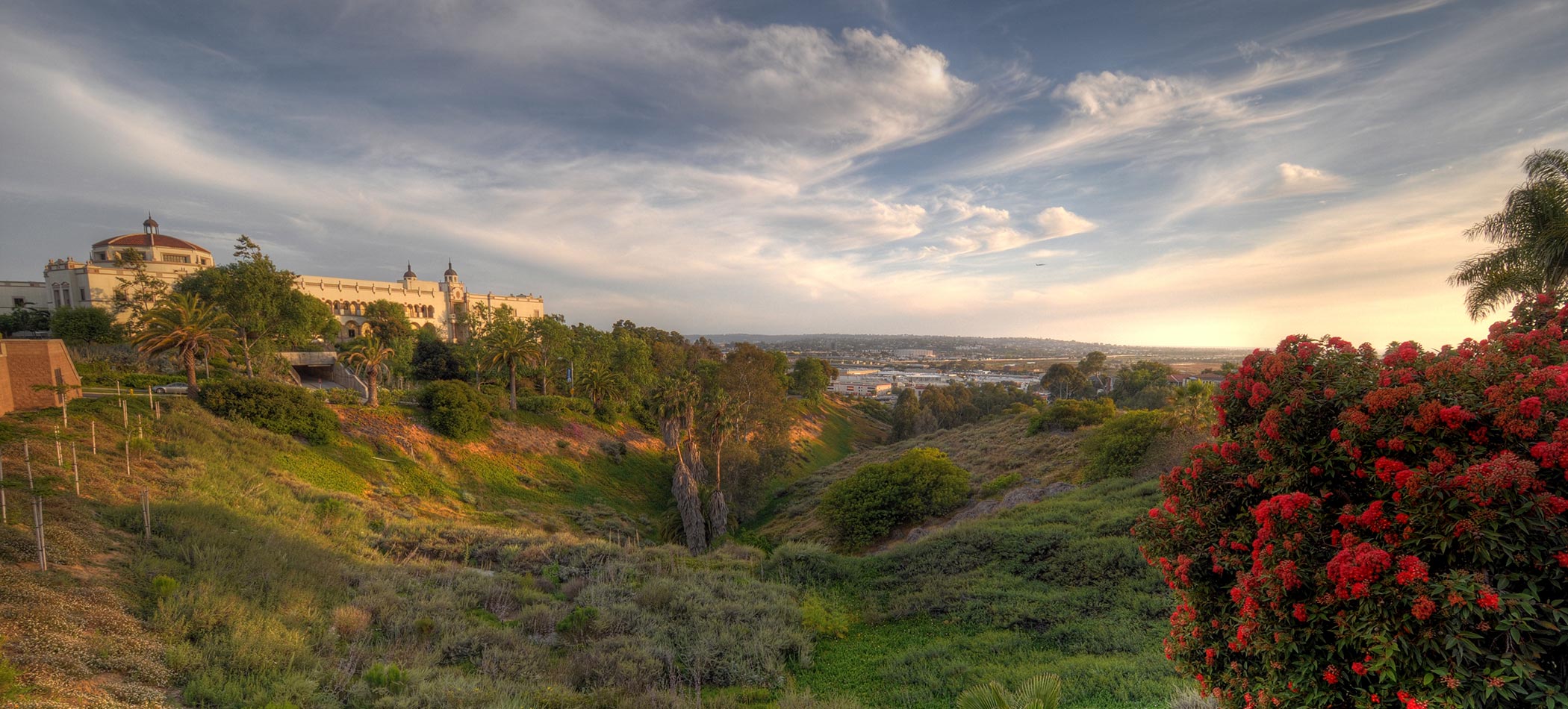 a view of the university from telecolote canyon