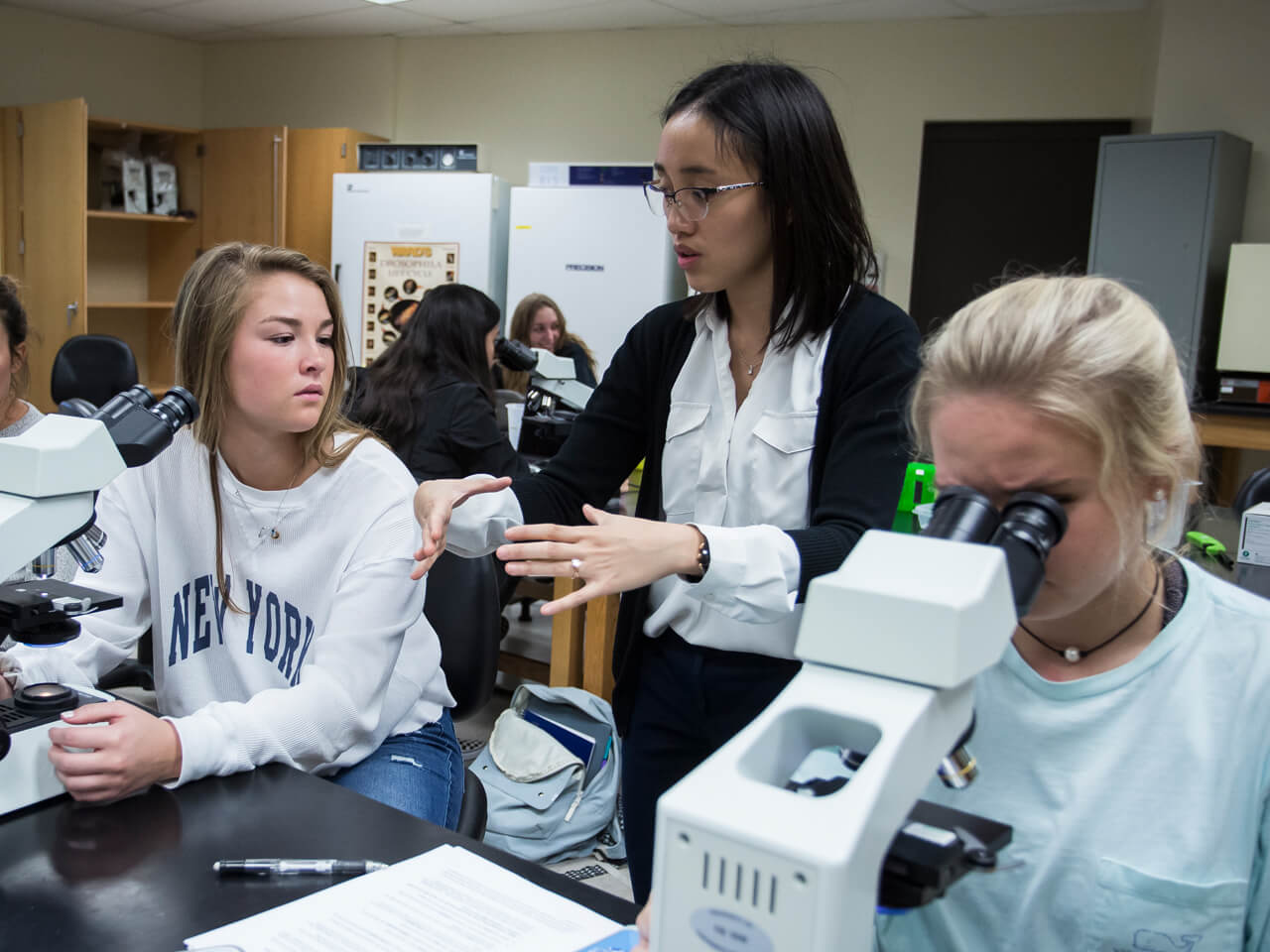 USD faculty and student