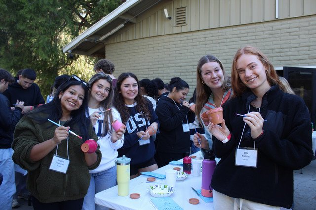 Students on retreat