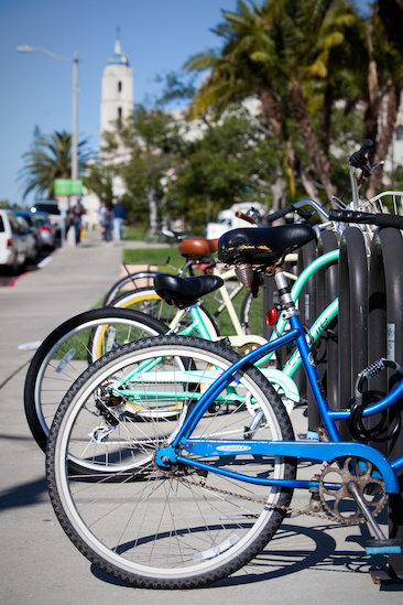 bikes parked on campus