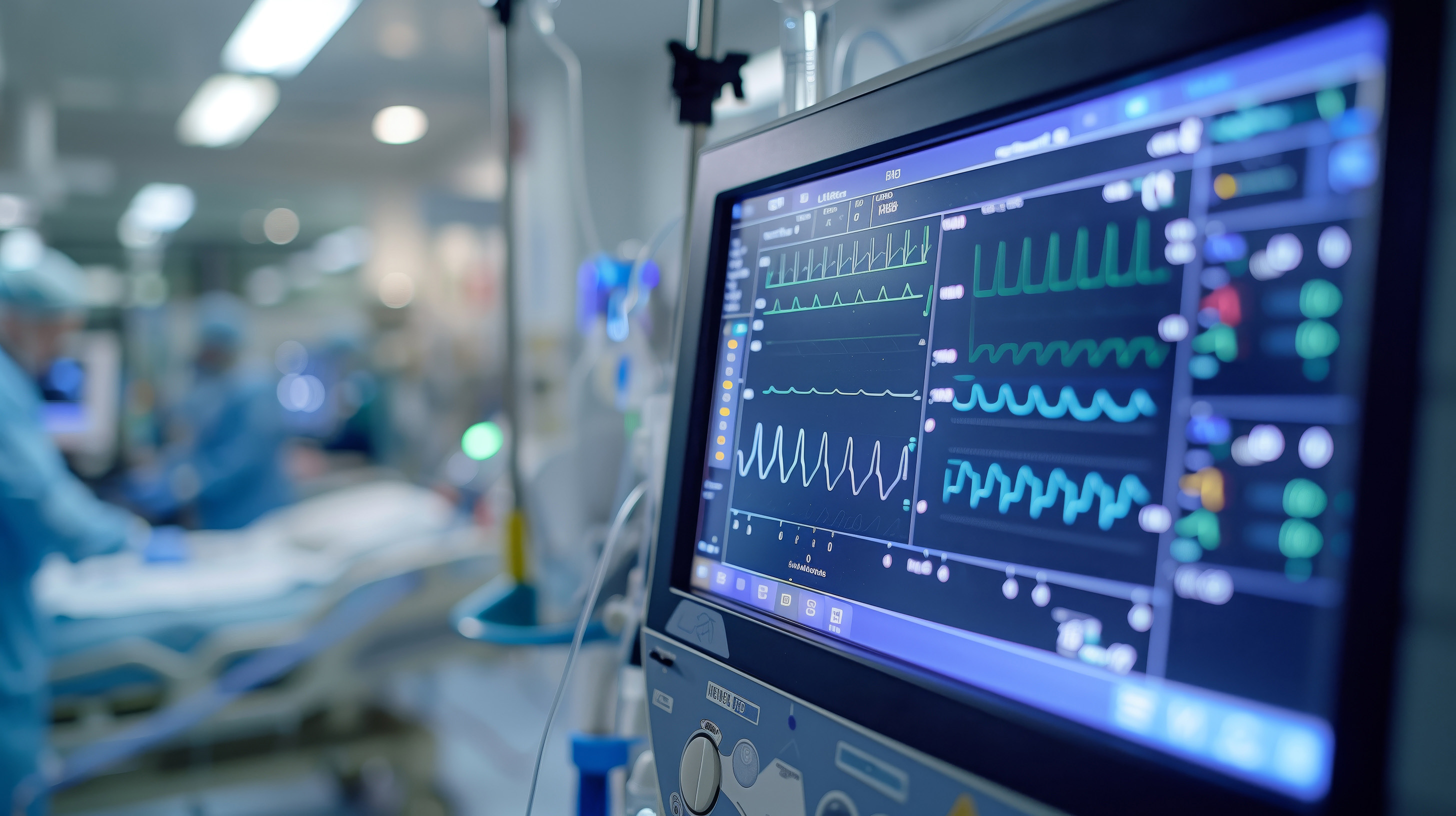 ICU monitor in critical care patient's room