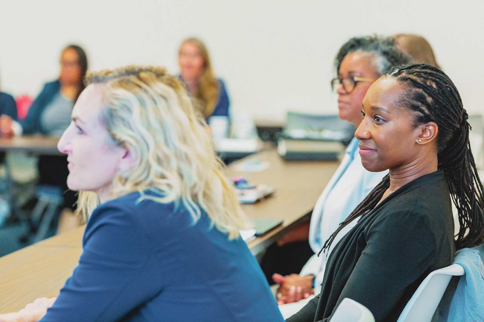 Nursing PhD students in classroom