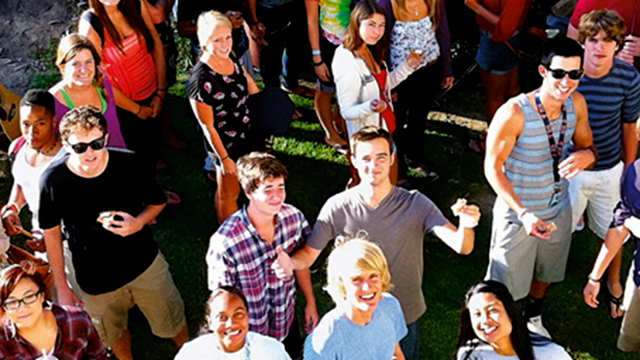 Students at an event