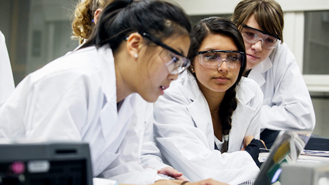 Students in a chemistry lab
