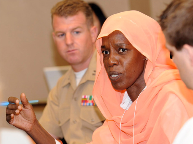 A Woman PeaceMaker speaking