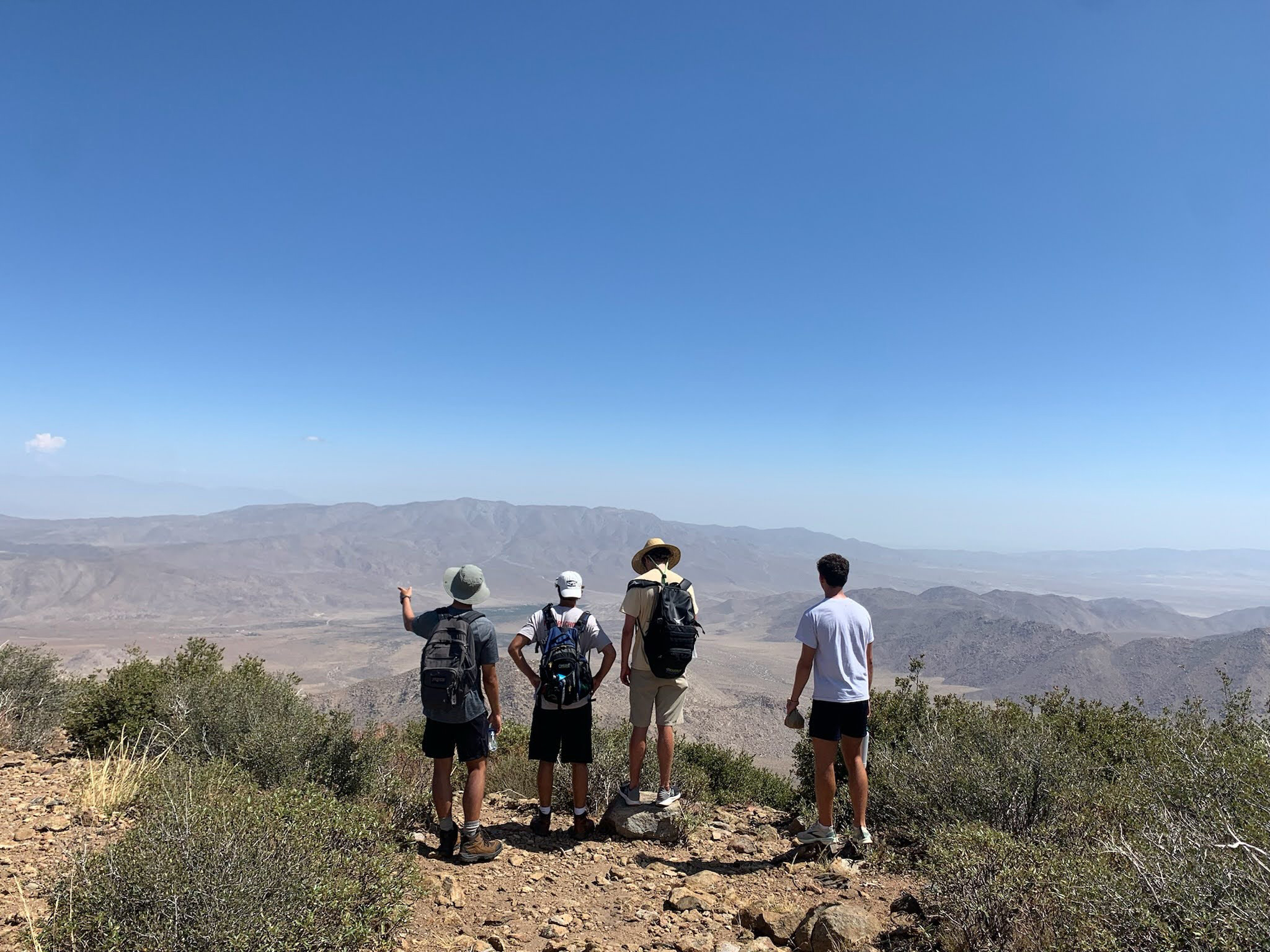 Students looking out towards the desert