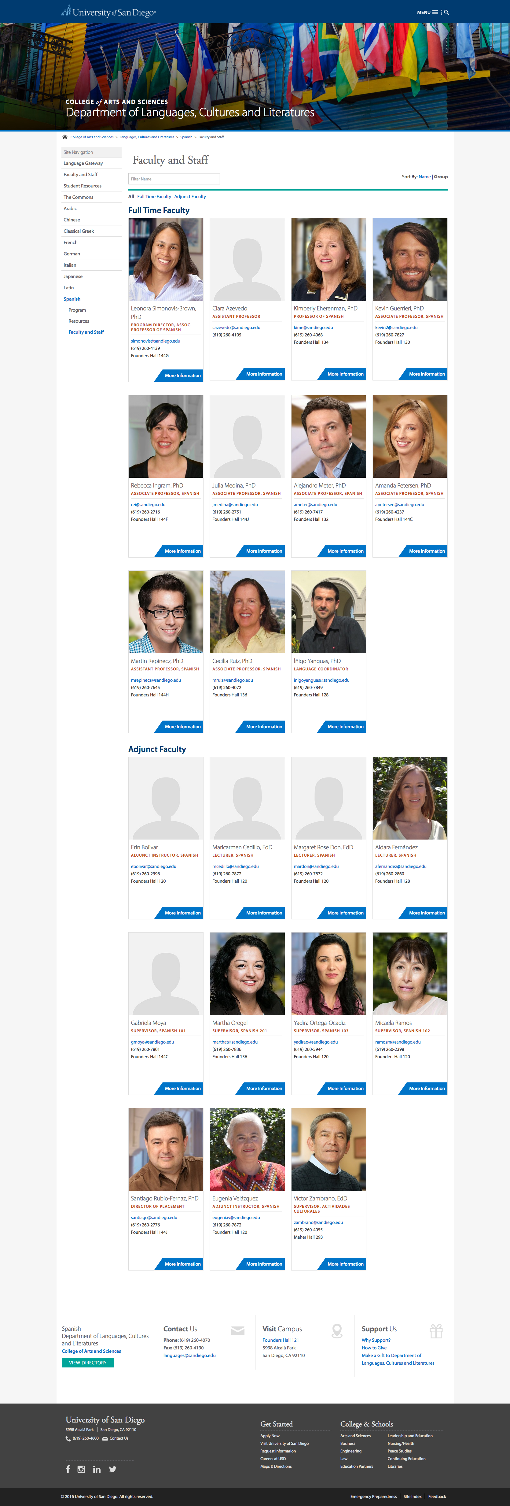 comp of college directory listing