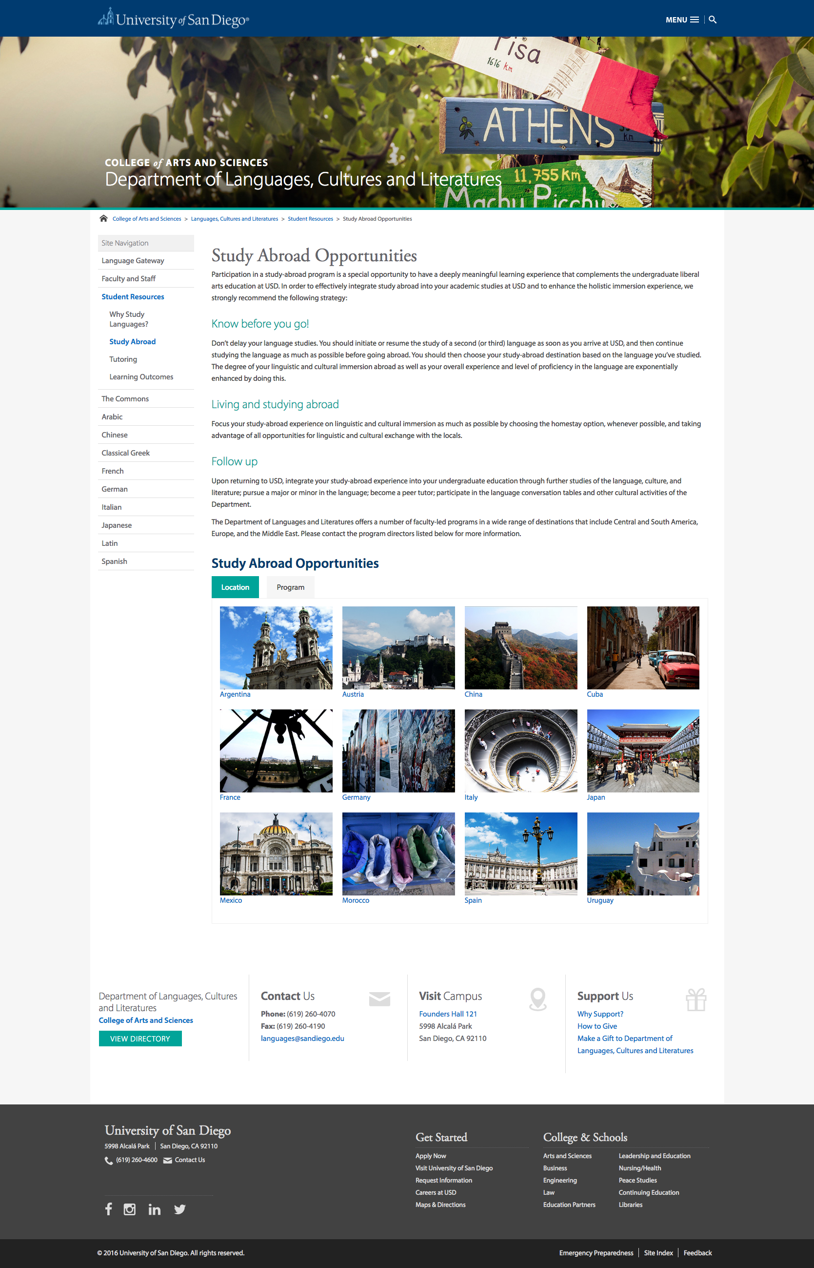 comp of College Study Abroad Overview