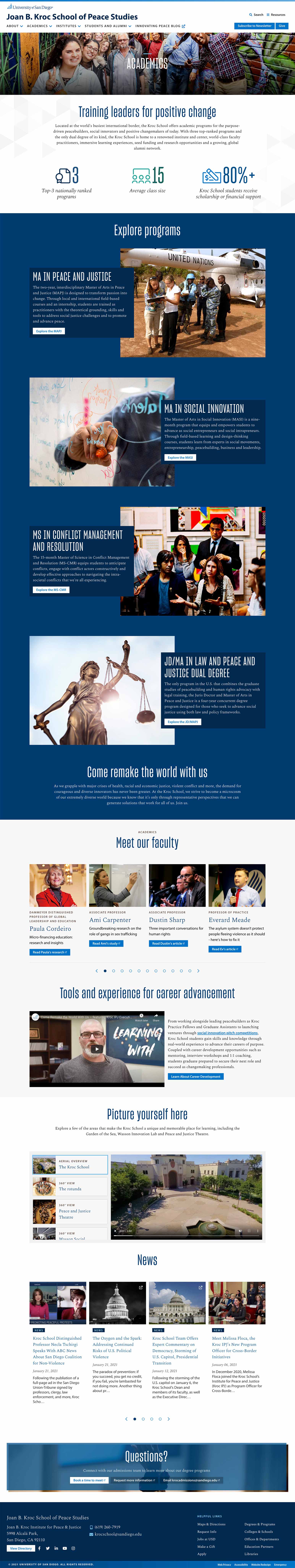 Peace Academics Landing Page