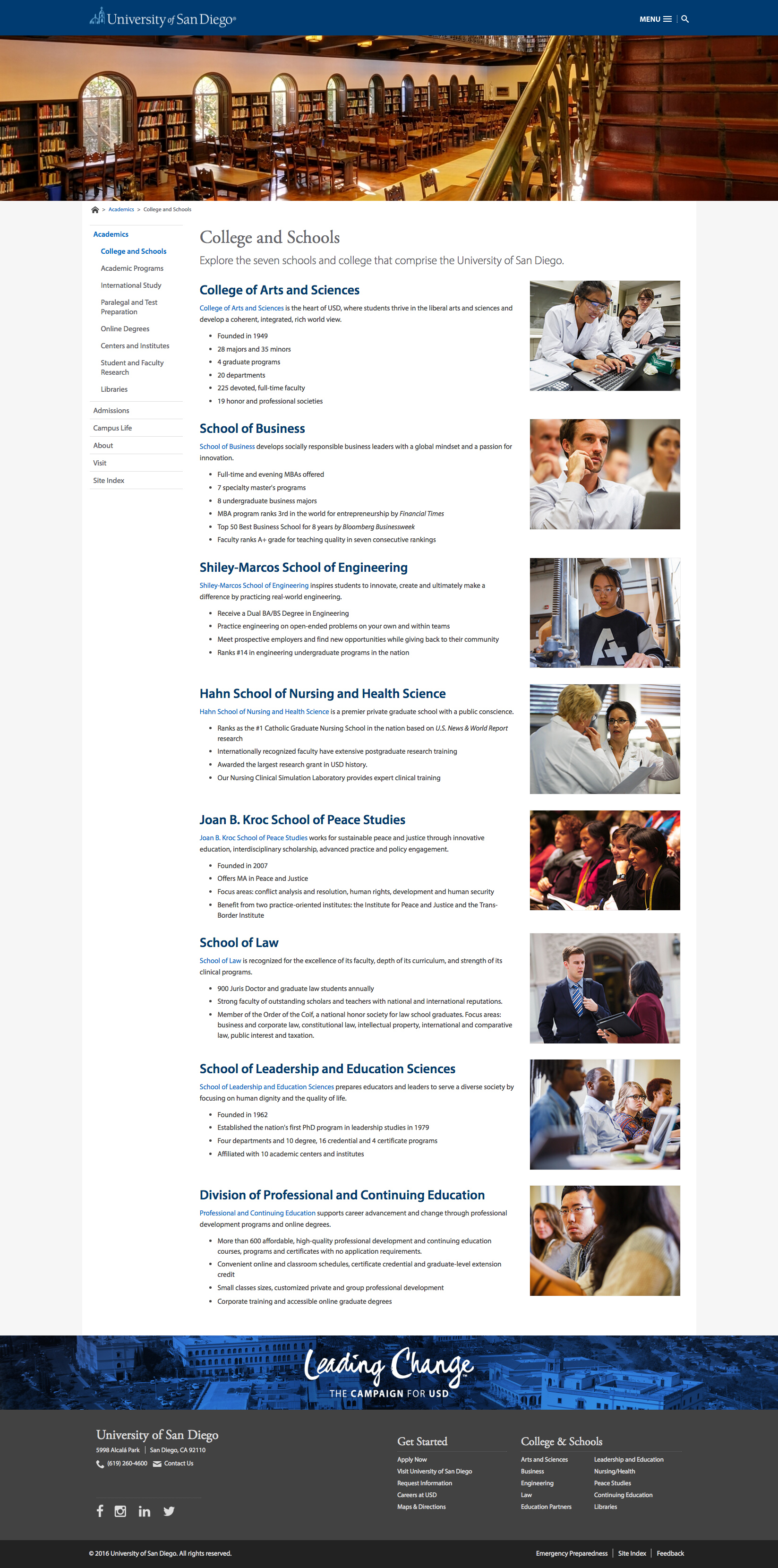 comp of an example main page