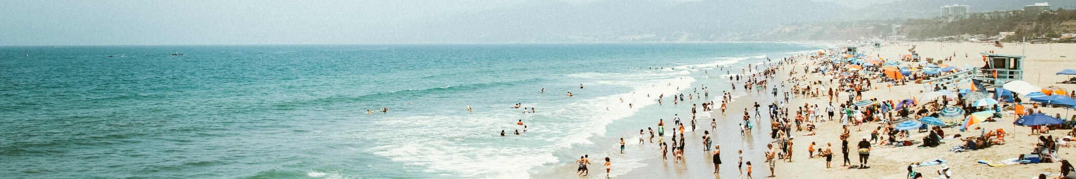 beach goers in the water