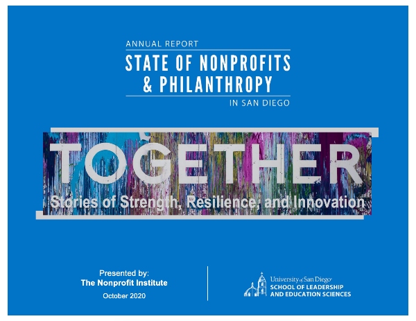 2020 State of Nonprofits Annual Report titled, TOGETHER: Stories of Strength, Resilience and Innovation
