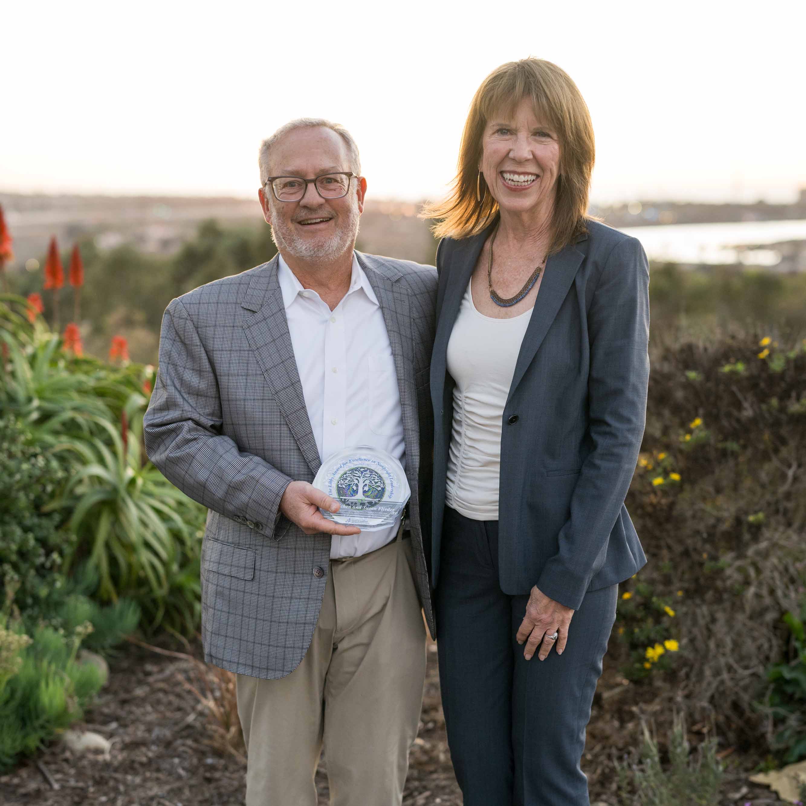 Paul Eichen and Susan Flieder with the Libby Award for Excellence in Nonprofit Leadership
