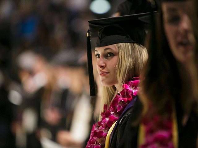students at commencement