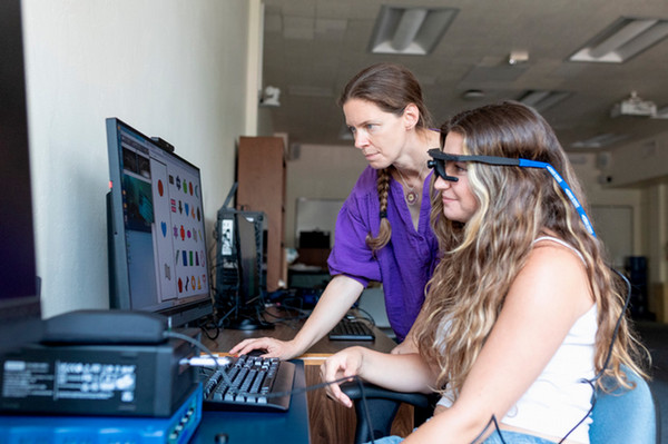 USD students doing research with faculty mentor