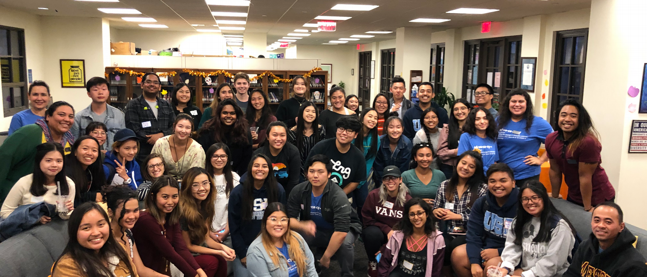 Students talking in the United Front Multicultural Commons