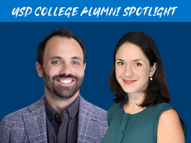 Headshots of Alumni Elise Vaughn Winfrey and Nick Winfrey