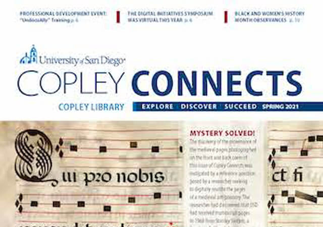 Cover page of Copley Connects Newsletter