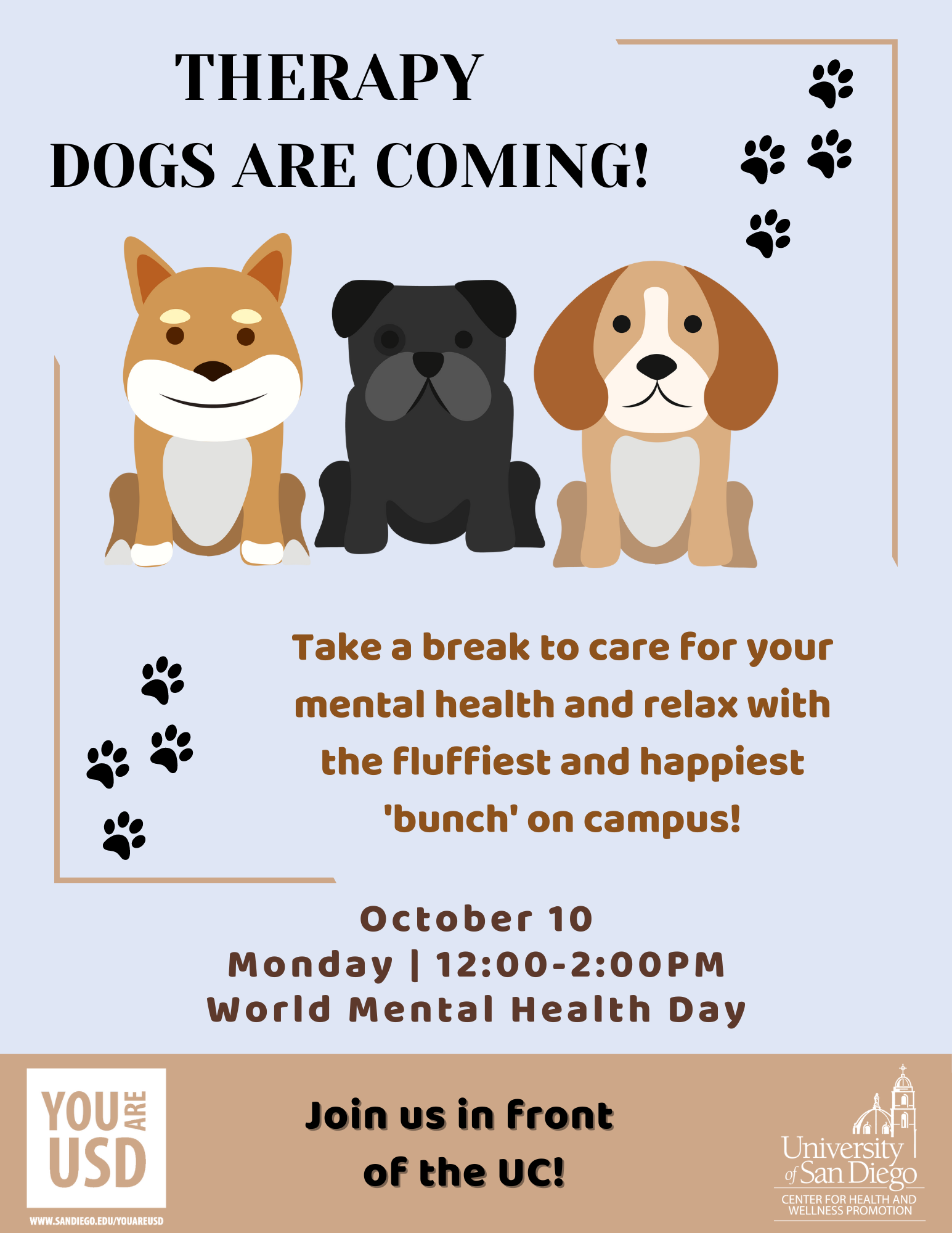 Therapy Dogs 10/10/22 flyer