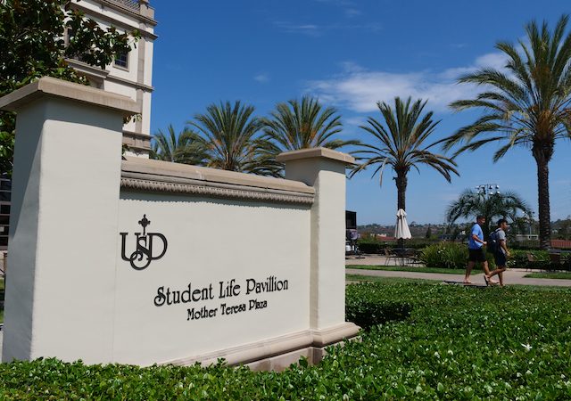 Marquee sign in front of Student Life Pavilion