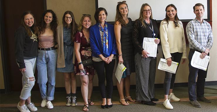 A group of winners and nominees of the Sustainability Heroes Awards at the annual Office of Sustainability Gathering event on April 24.