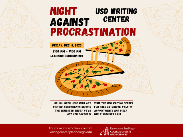 Flyer with image of pizza and event information