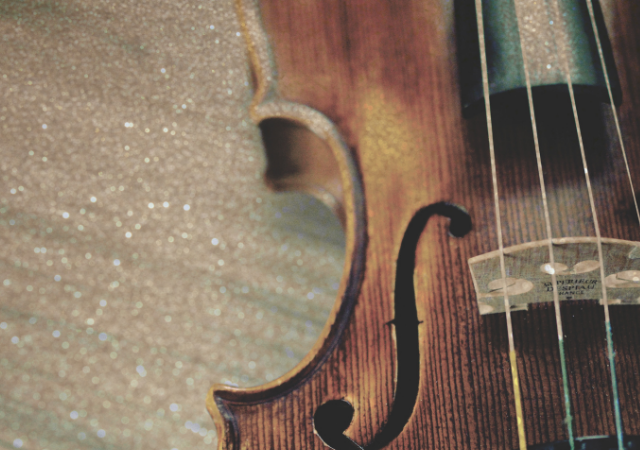 Close up of violin