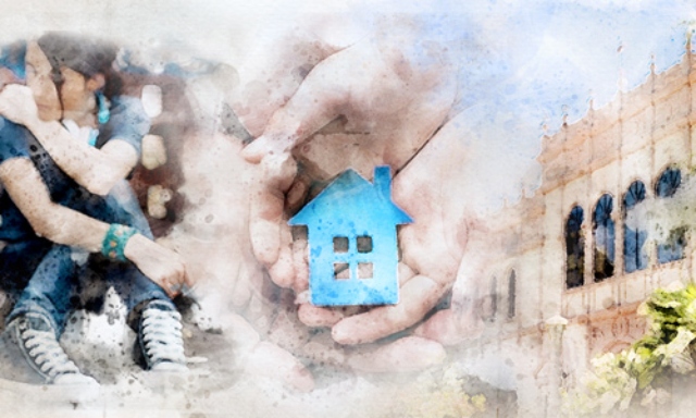 abstract image of hands holding a house