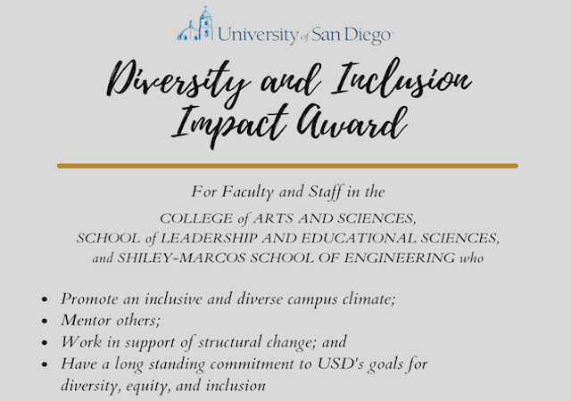 Call for Nominations for the Diversity and Inclusion Impact Award ; Deadline extended to December 1st!