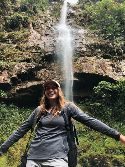 mariah with waterfall background