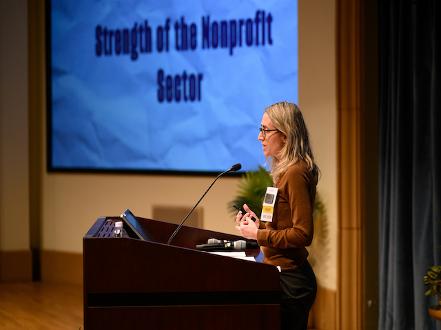 Employee from The Nonprofit Institute speaking 