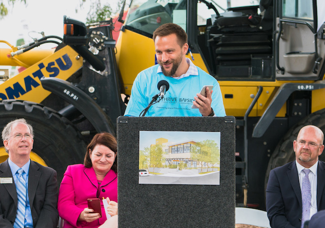 Corey Pahanish at groundbreaking of Thrive Public School Linda Vista Community Campus
