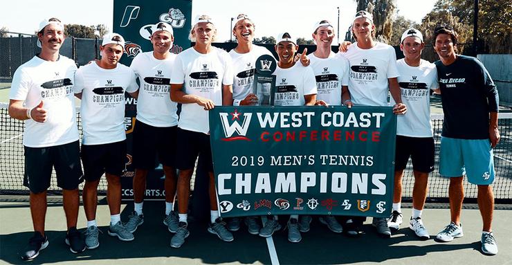 The USD men's tennis team captured its sixth consecutive West Coast Conference Tournament title on Saturday afternoon in Claremont, Calif. The Toreros defeated Santa Clara, 4-1, in the title match.