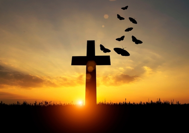 Cross at sunset