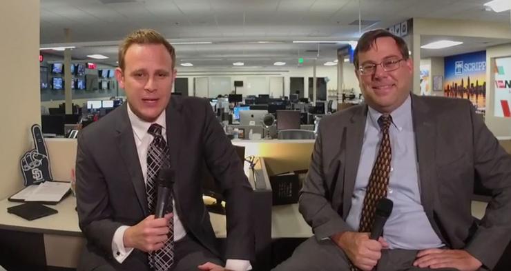 10 News Anchor Adam Racusin and Professor John Demas