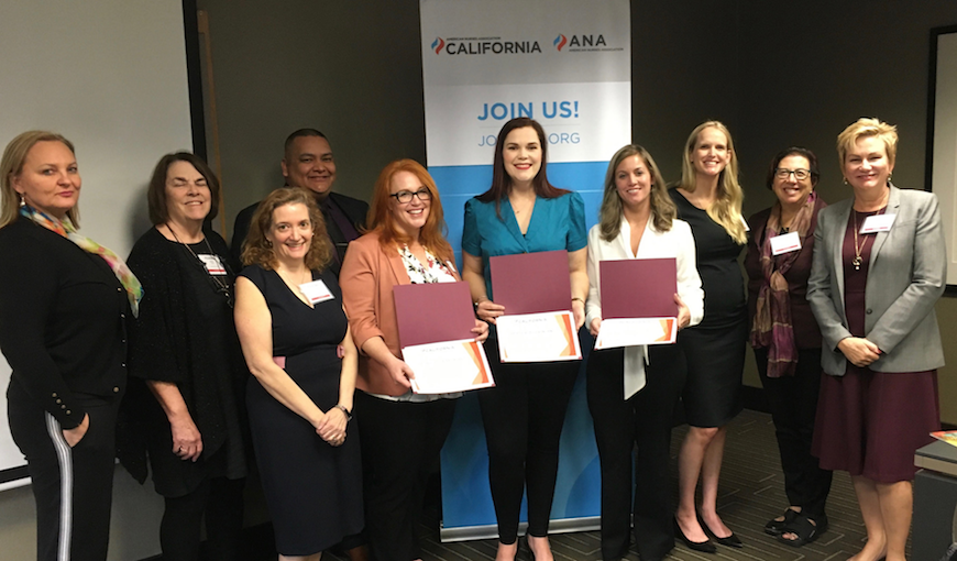 Olivia Kearnes, Janelle Bird and Alexandra Pochop (standing in for her husband Steven Pochop) were present to receive the letter of appreciation at the ANACA membership assembly on Nov. 9.