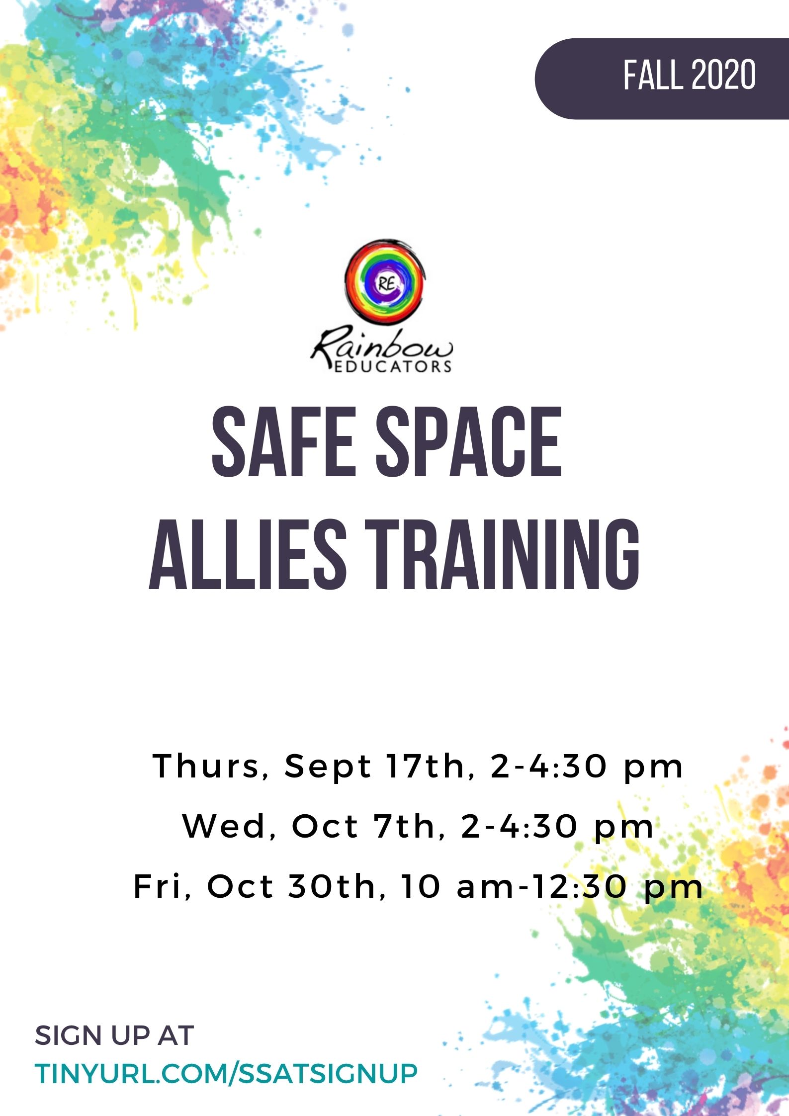 Safe Space Allies Training Flyer