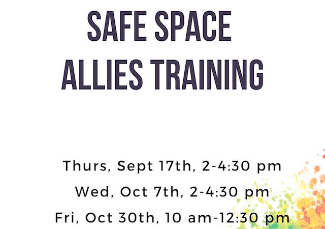 Safe Space Allies Training Flyer