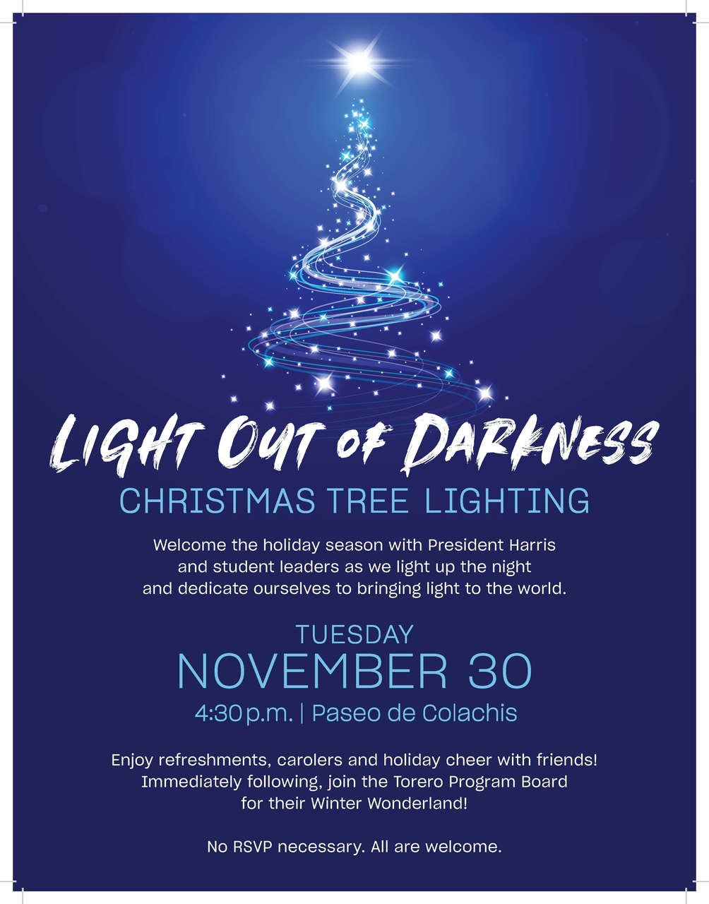 Join us for the Annual USD Christmas Tree Lighting on Nov. 30