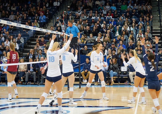 USD Volleyball Celebrates